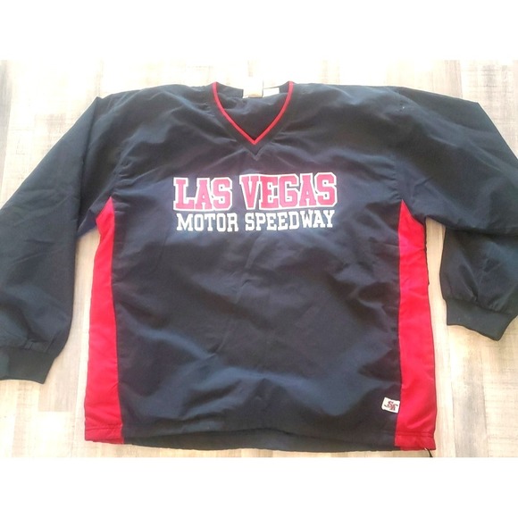 Sportco Authentic Other - Las Vegas Motor speedway Racing Jacket VTG Mens Large Black Lightweight NASCAR